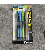 4 Pilot G2 Premium Gel Roller Pens Light Blue, Brown, Lime Green, Turquoise - $368.89 MXN