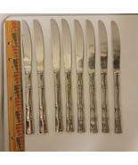 Sunshine Exotica Bamboo Stainless Steel Set Of 8 Butter Knives 8 3/4 MCM... - $393.68 MXN