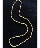 Necklace Goldtone Twisted Rope Chain Spring Ring Clasp 30.5" Long NEW - $11.36