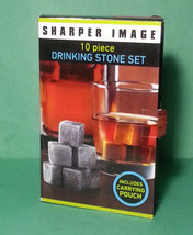 Sharper Image 10 pieces Drinking Stone Set with pouch Whiskey Scotch Chile  - £10.85 GBP