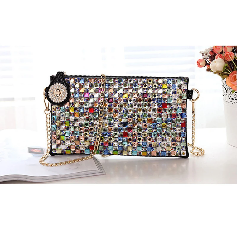 Colorful Rhinestone Clutch Bags Women Designer   Evening Bag Ladies Chic... - £52.75 GBP