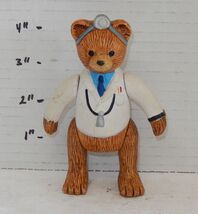 Russ Berrie Nik Nak Figure Statue 4” Teddy Bear Town Doctor Posable Ceramic - $24.70