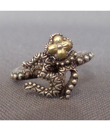 Barbara Bixby Ring Sterling Silver 925 18K Gold Aum Om Lotus Flower Sz 7... - £87.81 GBP