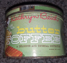 Vintage Kathryn Beich Butter Coffee Candy Tin Empty Kettle Fresh - £25.54 GBP