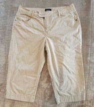Sonoma Life &amp; Style Beige Pin Stripe Capri Pants 12 - £7.75 GBP