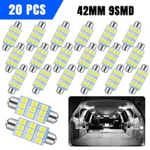 20x Super White 41MM 42MM LED Bulbs Dome Map License Plate Interior Ligh... - £16.81 GBP