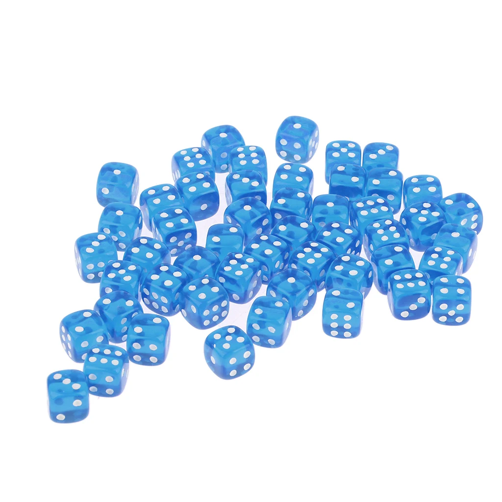 Sporting 50pcs New Square 12mm 6 Sided Dice D6 Opaque Standard Game for DnD RPG  - £23.51 GBP