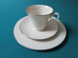 Lenox China Trio Cup Saucer Special Patter Silver Rim And Plate Princess Pattern - £43.52 GBP