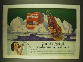 1936 Coca-Cola Coke Soda Ad - Get the feel of wholesome refreshment - £14.78 GBP