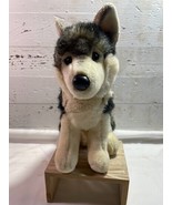 Douglas Cuddle Toy Timber Wolf Husky Malamute Dog Plush 10&quot; Grey Dog Stu... - £11.37 GBP