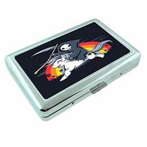 Death Unicorn Em1 Hip Silver Cigarette Case Id Holder Metal Wallet 4&quot; X 2.75&quot; RF - £6.35 GBP