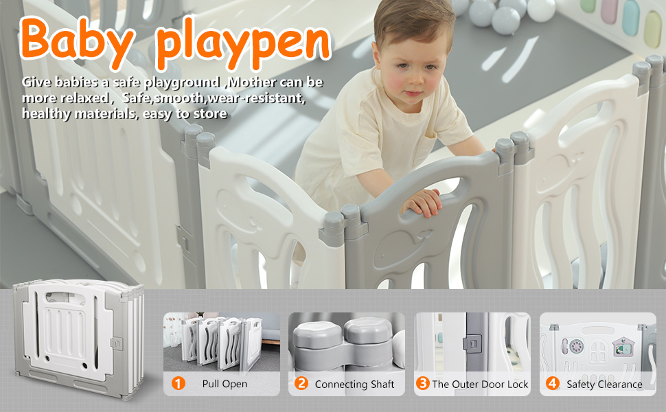 Gupamiga Foldable Baby playpen Baby Folding Play Pen Pet Dog playpen Kids Activi Item image 4