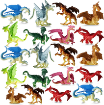 Bedwina Mini Dragon Toy Figures - (Pack of 36) 2 Inch Plastic Rubbery Dragon Fig - £15.61 GBP