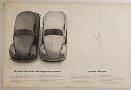 1965 Print Ad VW Volkswagen Beetles 1948 &amp; 1965 Models 5,000 Different Parts - £14.04 GBP