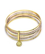 18k Layered Real Gold Filled Multi colors 7 Pcs Bangles Virgin Mary Pendant - $19.85 CAD