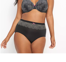 CACIQUE No Show BRIEF Lace Waist Panties PLUS 26/28 4X BLACK Lane Bryant... - £14.57 GBP