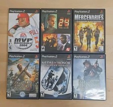 PS2 Lot Of 6 Games - 3 Medal Of Honor, 24 The Game, Mercenaries, MVP Baseball 04 - £25.09 GBP
