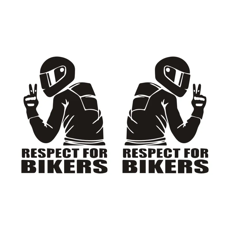 Funny Car Sticker 14x14CM Respect for Bikers Sticker Motorcycle Helmet Sticker C - £56.65 GBP