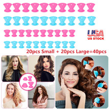 40pcs Hair Rollers Silicone Curlers Heatless Not Hurting Hair Styling To... - $15.99