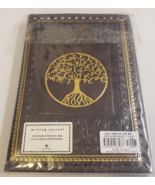 TREE OF LIFE Embossed Stitched BROWN LEATHER (Handmade in Italy) WRITING... - £26.54 GBP