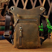 Norbinus Real Genuine Leather Thigh Drop Leg Bag Men Motorcycle Rider Messenger  - £95.91 GBP