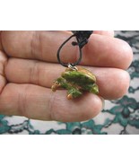 (an-eag-5) little Bald EAGLE Green orange carving Pendant NECKLACE FIGUR... - $8.00