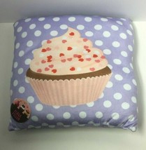 Royal Deluxe Accessories Purple Polka Dot Cupcake Plush Pillow 11&quot; - $11.02
