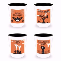 Halloween Lover Gift Shot Glass Set of 4 Horror Night Trick or Treat Ceramic - £36.19 GBP