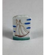 Vintage Porcelain Sailboat Matches Or Toothpick Holder - 2 3/8x1.5” - €12,71 EUR