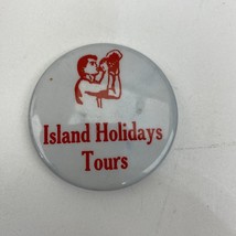 Vintage Pin ~ Island Holiday Tours ~ Red/White - £3.11 GBP