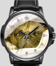 Hiding Under Blanket Pug Pet Dog Unique Unisex Beautiful Wrist Watch Uk Fast - $54.00