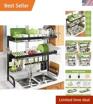 Over Sink Dish Drying Rack, Large 3 Tier 304 Stainless Steel Dish Draine... - $179.68