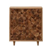 interoknack Rustic Solid Wood Mosaic Sideboard Cabinet  Vintage Entrywa... - $1,599.00
