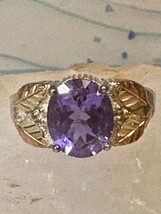 Black Hills Gold ring size 10.75 purple band sterling silver women - £120.75 GBP