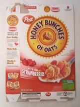 Empty POST Cereal Box HONEY BUNCHES OF OATS 2008 13 oz REAL STRAWBERRIES... - $7.17