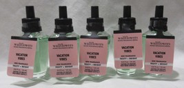 White Barn Bath &amp; Body Works Wallflower Refill Bulb Lot Set of 5 VACATION VIBES - £35.59 GBP