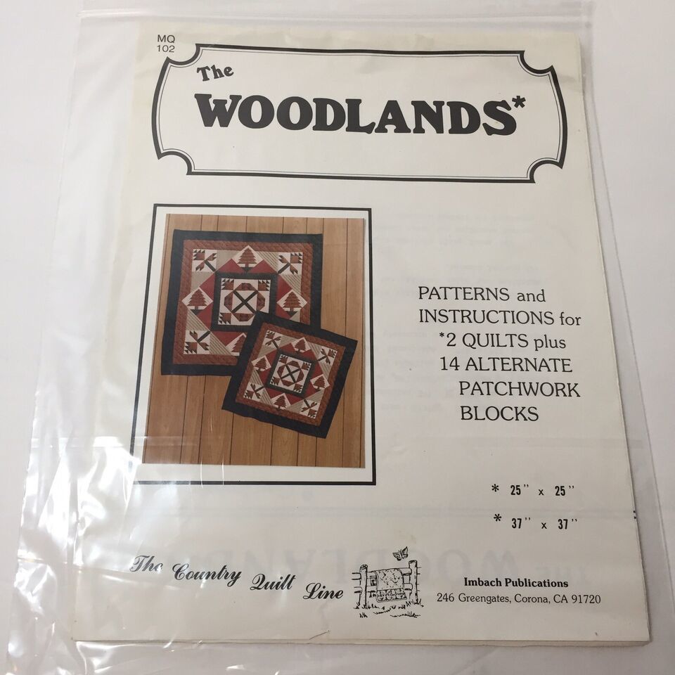 The Woodlands Quilt Pattern 25" sq 37" sq Country Quilt Line - $12.86