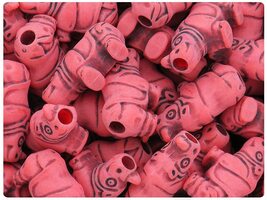 BeadTin Bright Red Antique 25mm Rhino Plastic Pony Beads (24pcs) - $2.39