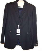 Beau Brummel Black Navy Men&#39;s Italy Sport Stylish Wool Jacket Blazer Siz... - $186.64