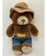 Vintage 1985 Smokey Bear Stuffed Plush Wearing Jeans Three Bears Inc Exc... - $32.62