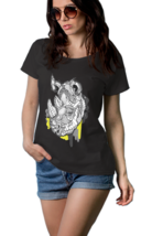 Rhino   Black T-Shirt Tees For Women - £15.65 GBP