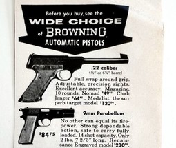 Browning Pistols 22 9mm 380 25 1964 Advertisement Vintage Firearms DWEE15 - $19.99