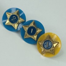 BSA Small Brass Boy Scout Service Year Pins Lot of 3 Number Star  - £7.51 GBP