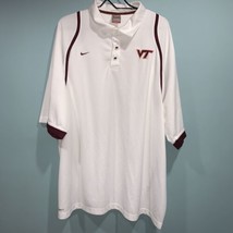 Nike VT Virginia Tech Hokies NCAA Nike Fit Dry Collard Short Sleeve Shirt Sz XXL - £15.47 GBP