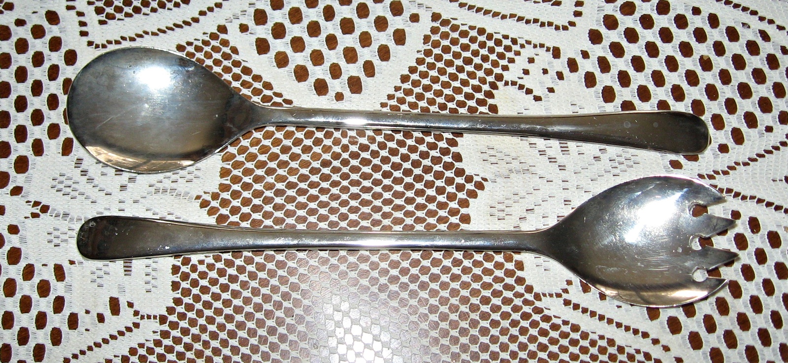 Salad Fork/Spoon Serving Set-Raimond-Italy-Silverplate-Mid Century - $11.00