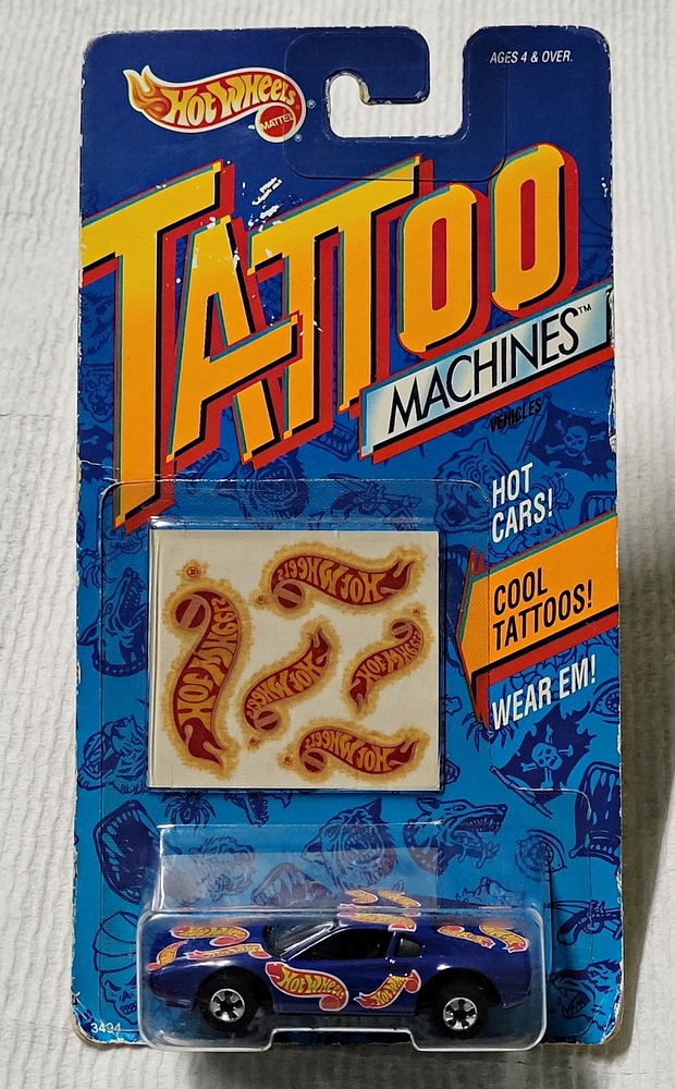 Primary image for Hot Wheels Tattoo Machines Diecast Car with Tattoo Stickers 1992 Diecast