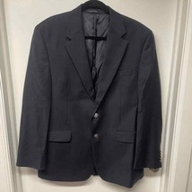 Michael Kors Mens Navy Blue 100% Wool 2 Button Blazer Size 42R Macys Single Vent - £29.72 GBP