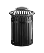 Outdoor Trash Can with Rain Bonnet Lid, 36 Gallon, Heavy-Duty Steel, Black - €914,15 EUR
