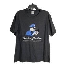 Golden Meadow Adult Tee Shirt Size Large L Gray Short Sleeve Police Radar Blue - £14.58 GBP