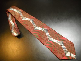 Jon Paul Luke Neck Tie Waves of Reds Golds Black Silk Hand Made Designed Italy - £9.54 GBP